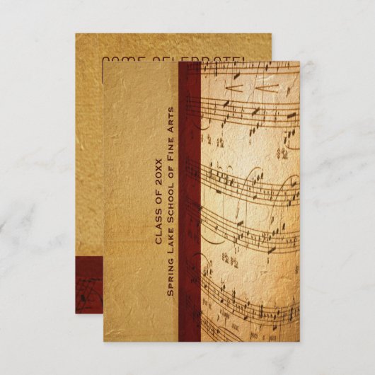 音楽学校又は舞台芸術院卒業 招待状 (正面/裏面)