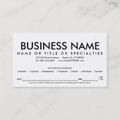 音楽学生のアポイントメントのアラーム 予約カード (裏面)