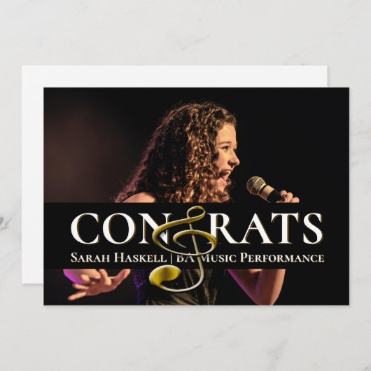 音楽学生卒業発表トレブルクレフ、 音符記号 案内状 (正面/裏面)