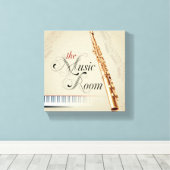 音楽室フルート キャンバスプリント (インサイチュ (ウッドフロア))