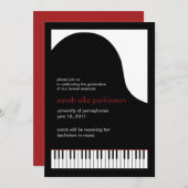 音楽専攻のグランドピアノ卒業発表 案内状 (正面/裏面)