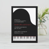 音楽専攻のグランドピアノ卒業発表 案内状 (スタンド正面)