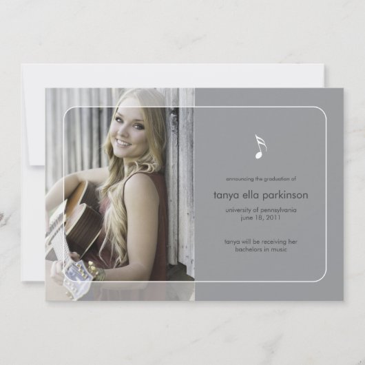 音楽専攻の卒業発表 案内状 (正面)