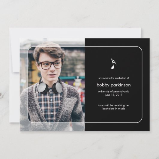 音楽専攻の卒業発表 案内状 (正面)