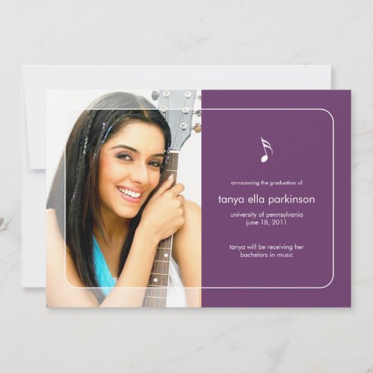 音楽専攻の卒業発表 案内状 (正面)