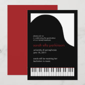 音楽専攻ピアノ卒業おめでとう 案内状 (正面/裏面)