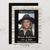 音楽専攻　卒業のお知らせ 招待状 (正面/裏面)