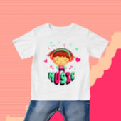 音楽小さな女の子 ベビーTシャツ