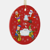 音楽小妖精や小人クリスマスバンドクリスマスオーナメント セラミックオーナメント (右)
