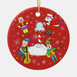 音楽小妖精や小人クリスマスバンドクリスマスオーナメント セラミックオーナメント