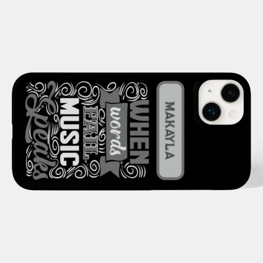 音楽引用文ギフト電話/iPadケース Case-Mate iPhoneケース (裏面 (横))