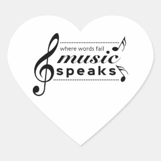 音楽引用文ステッカーl音楽話 ハートシール