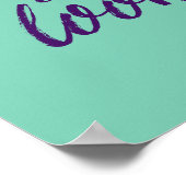 音楽引用文手レタリング書道ブルーポスター ポスター (角)