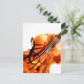 音楽弦楽楽器ヴァイオリン運命踊り ポストカード (スタンド正面)