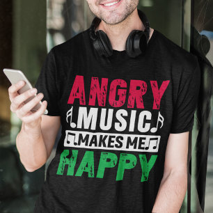 音楽怒を聴くと嬉しい Tシャツ