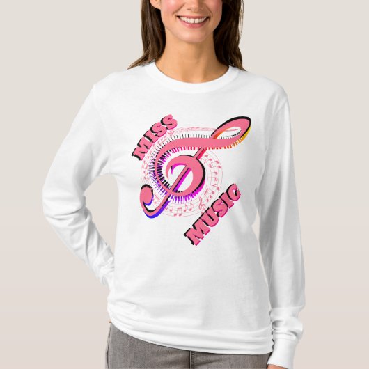 音楽恋しく思 Tシャツ (正面)