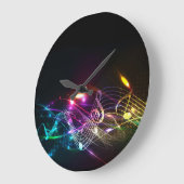 音楽恋人のための色の音楽ノート ラージ壁時計 (傾斜)