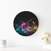 音楽恋人のための色の音楽ノート ラージ壁時計 (ホーム)