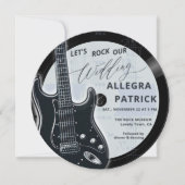 音楽愛好家すべての1枚の写真QRロック私たち結婚の 招待状 (正面)