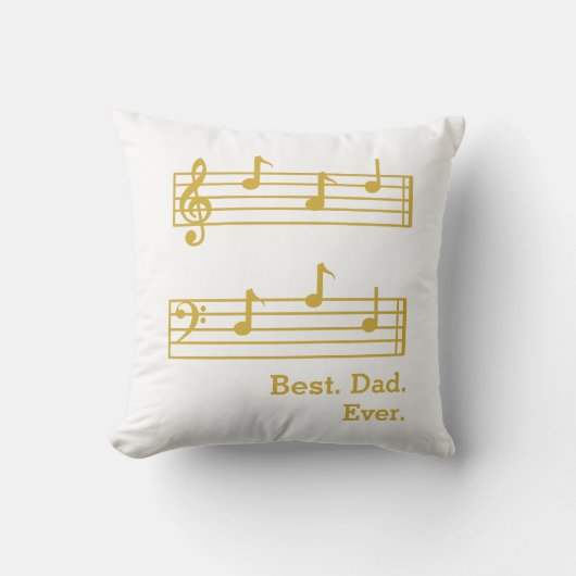 音楽愛好家のお父さんパパトレブルバスコード金ゴールド クッション (正面)