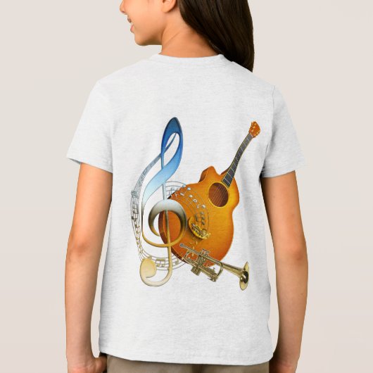 音楽愛好家のためのお祝いテーマ トライブレンドTシャツ (裏面)