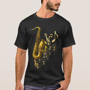 音楽愛好家のためのサクソフォンTシャツ Tシャツ