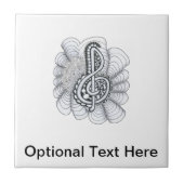 音楽愛好家のト音記号デザイン タイル (正面)