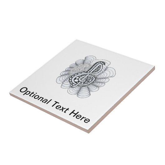 音楽愛好家のト音記号デザイン タイル (側面)