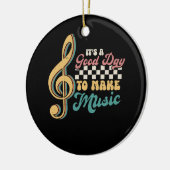 音楽愛好家の先生レトロを作るのはいい日だ セラミックオーナメント (左)