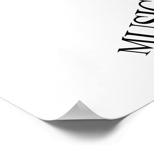 音楽愛好家ギフトポスター – Bassクレフ、 音符記号ワードアート ポスター (角)