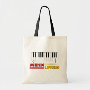 音楽愛好家ピアノワードアートカラフル トートバッグ