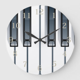 音楽愛好家ピアノ鍵ラウンドウォールクロック ラージ壁時計