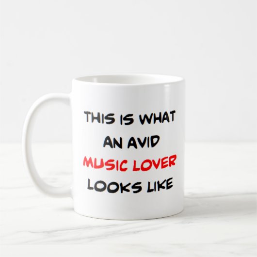 音楽愛好家、熱心 コーヒーマグカップ (左)