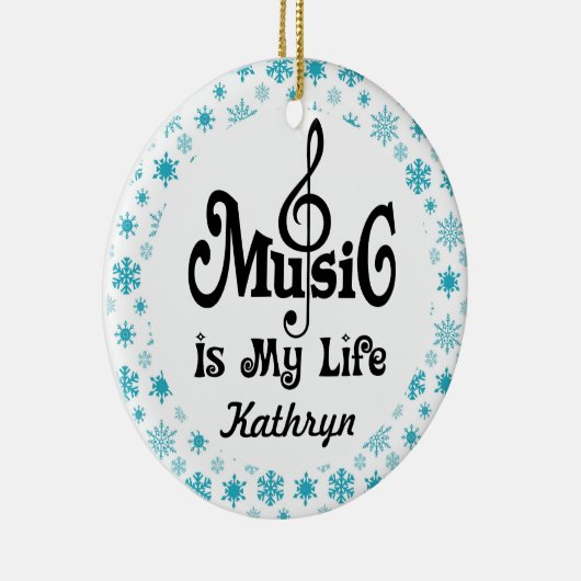 音楽愛好者のパーソナライズなクリスマスのギフト セラミックオーナメント (右)