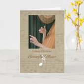 音楽愛好者の挨拶状のためのハッピーバースデー カード (黄色い花)