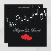 音楽愛好者の結婚式招待状 招待状 (正面/裏面)