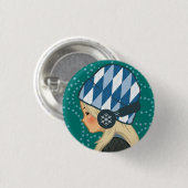 音楽愛好者(ヘッドホーンの女の子) v.2ボタン 缶バッジ (正面&裏面)