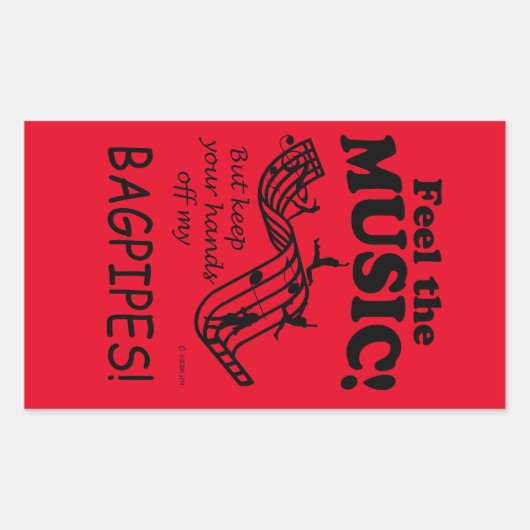 音楽感じの矩形シール 長方形シール (正面)