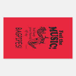 音楽感じの矩形シール 長方形シール