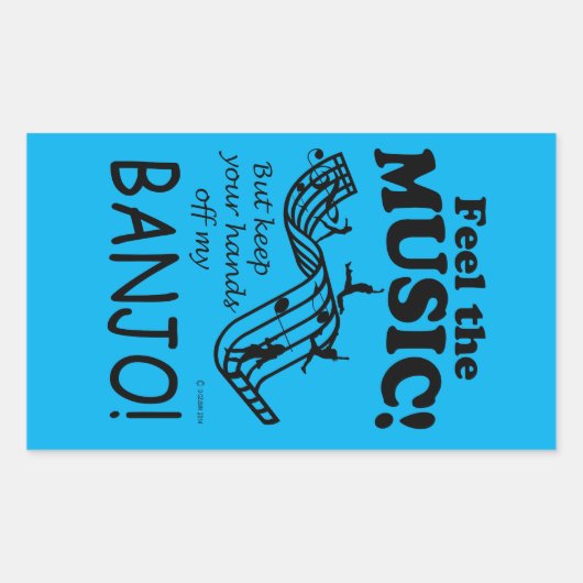 音楽感じの長方形貼り紙 長方形シール (正面)