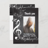 音楽感謝していノートの背景に感謝 サンキューカード (正面/裏面)