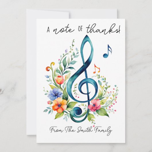 音楽感謝してい先生ギフトカード保持者のメモ 招待状 (正面)