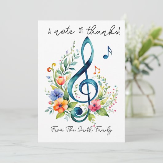 音楽感謝してい先生ギフトカード保持者のメモ 招待状 (スタンド正面)