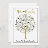 音楽感謝してい先生ギフトカード保持者のメモ 招待状 (正面/裏面)