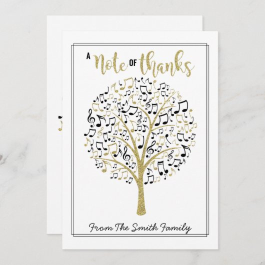 音楽感謝してい先生ギフトカード保持者のメモ 招待状 (正面/裏面)