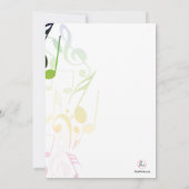 音楽招待状の色 招待状 (裏面)