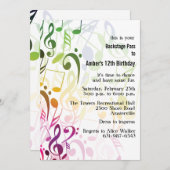 音楽招待状の色 招待状 (正面/裏面)