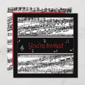 音楽招待状 – オプションの用途 招待状 (正面/裏面)