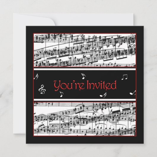 音楽招待状 – オプションの用途 招待状 (正面)