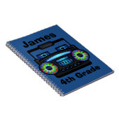 音楽携帯用ステレオのカスタムで青いノート ノートブック (右側)